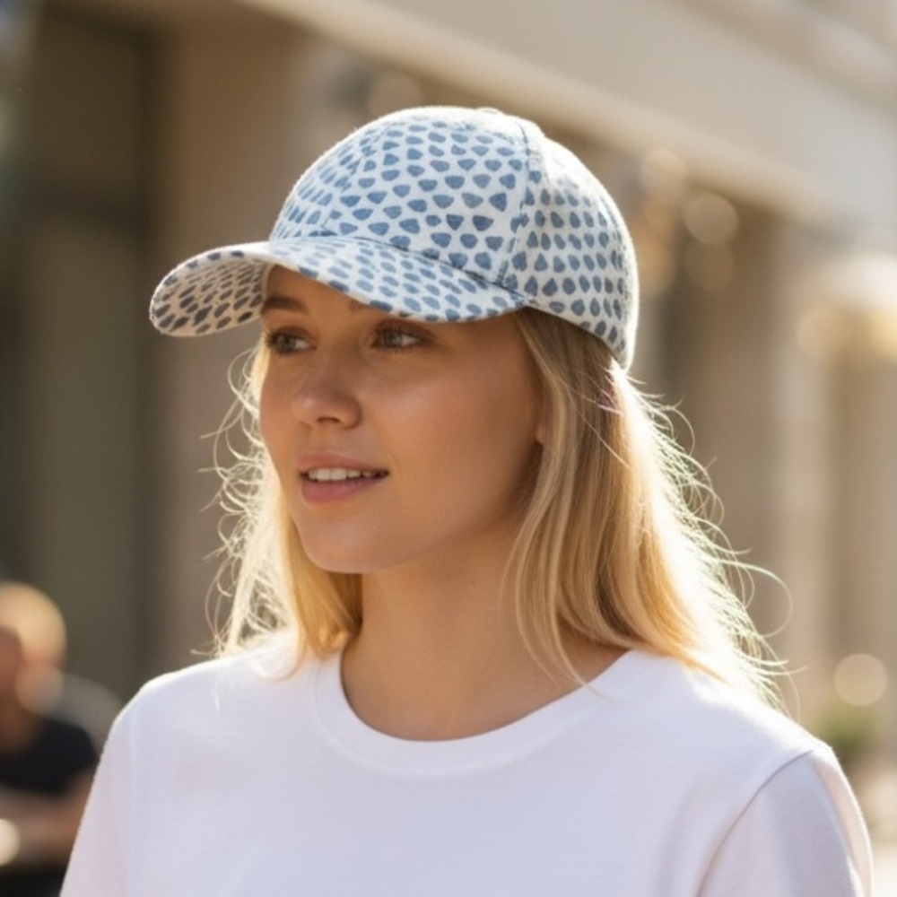 Adorable Quagga Green Label Baseball Cap blue white pink Raindrop Pattern hat